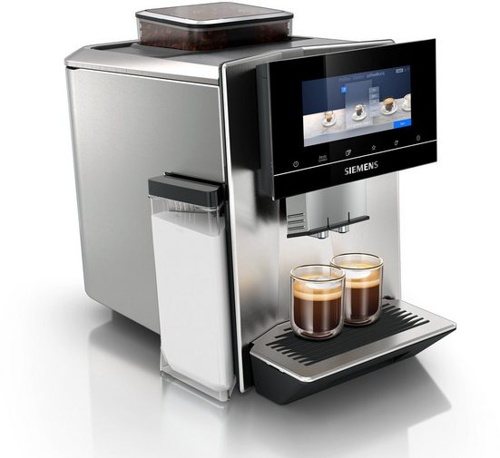 SIEMENS Kaffeevollautomat EQ900 TQ903D43, intuitives 6,8" TFT-Display, Geräuschreduzierung App-Steuerung, Barista-Modus, AromaSelect, 3 Profile, edelstahl